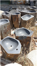 Basalt fountain pikes/ lavabo dia60-90x30-45 natural exterior, smooth top